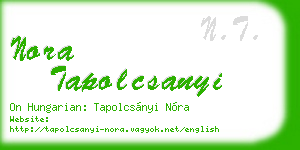 nora tapolcsanyi business card